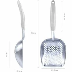 DKSFJKL Métal Pelle à Litière Pour Chat, Pelles à Litière En Alliage D'aluminium Avec Poignée En Caoutchouc Pour Animaux Domestiques Pelle à Tamiser Durable Pour Animaux De Compagnie -Promos Litière et bac à litière Magasin 50995278 2