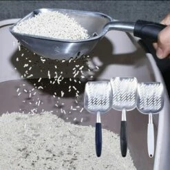 DKSFJKL Métal Pelle à Litière Pour Chat, Pelles à Litière En Alliage D'aluminium Avec Poignée En Caoutchouc Pour Animaux Domestiques Pelle à Tamiser Durable Pour Animaux De Compagnie -Promos Litière et bac à litière Magasin 50995278 4