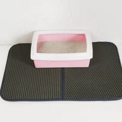 ZHUOXUAN Tapis De Litière Pour Chat 1 Morceaux De Tapis De Litière Pour Chat, Litière Pour Chat De Haute Qualité Collectée Dans La Boîte Et Les Pattes, Contrôle De La Dispersion De La Litière Pour Chat, Doux Pour Les Pattes Sensibles Du Chaton, Facile à Nettoyer. -Promos Litière et bac à litière Magasin 51455107 5