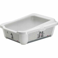 Bac A Litière Pour Chat, Taille 51 X 39 X H 19 Cm - Animallparadise - Blanc