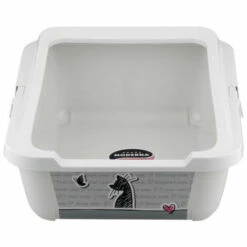 Bac A Litière Pour Chat, Taille 51 X 39 X H 19 Cm - Animallparadise - Blanc -Promos Litière et bac à litière Magasin 51739731 3