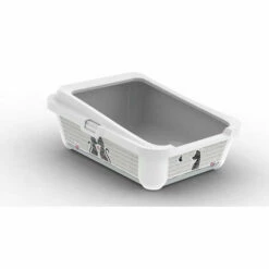 Bac A Litière Pour Chat, Taille 51 X 39 X H 19 Cm - Animallparadise - Blanc -Promos Litière et bac à litière Magasin 51739731 4