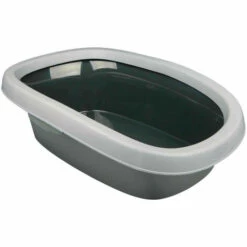 Bac à Litière Carlo, Avec Rebord 38 × 17 × 58 Cm Grise Pour Chat - Animallparadise - Gris