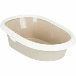 Bac à Litière Paulo, Avec Rebord Taille 39 X 17 X 58 Cm, Pour Chat - Animallparadise - Beige