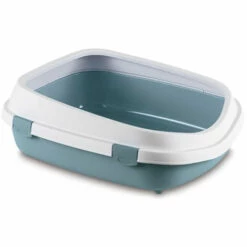 Grand Bac à Litière Queen, 55 X 71 X 24.5 Cm Pour Grand Chat, Bleu Acier. - Animallparadise - Bleu