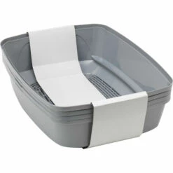 Bac à Litière, Lift To Sift, Taille : 50 X 38.5 X 24 Cm, Couleur Gris Et Jaune. - Animallparadise - Gris -Promos Litière et bac à litière Magasin 51740295 3