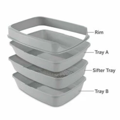 Bac à Litière, Lift To Sift, Taille : 50 X 38.5 X 24 Cm, Couleur Gris Et Jaune. - Animallparadise - Gris -Promos Litière et bac à litière Magasin 51740295 5