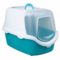 Maison De Toilette, Vico Open Top, Couleur Turquoise Et Blanche Pour Chat. - Animallparadise - Bleu