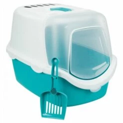 Maison De Toilette, Vico Open Top, Couleur Turquoise Et Blanche Pour Chat. - Animallparadise - Bleu -Promos Litière et bac à litière Magasin 51740432 3