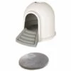 M PETS M-PETS Maison De Toilette Igloo 2en1 - 45,7x59,7x43,2cm - Blanc Et Gris - Pour Chat