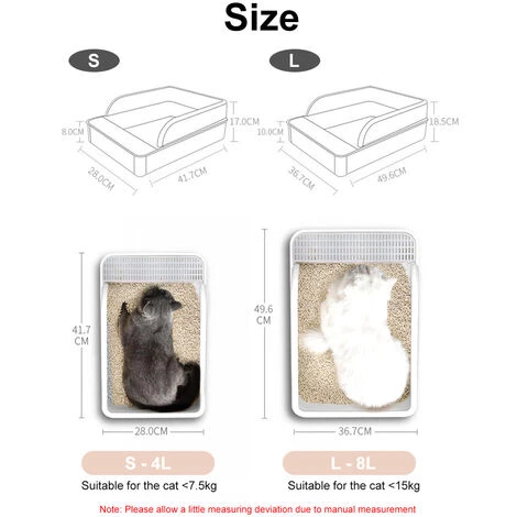SUPERSELLER Bac Et Maison De Toilette Pour Chat Bac à Litière Pour Chat Semi-fermé Bac à Litière Amovible Anti-éclaboussures Non Collant Pour Chat Toilette Pour Chat Avec Pelle à Litière - L 4 SUPERSELLER Bac Et Maison De Toilette Pour Chat Bac à Litière Pour Chat Semi-fermé Bac à Litière Amovible Anti-éclaboussures Non Collant Pour Chat Toilette Pour Chat Avec Pelle à Litière - L – Image 2