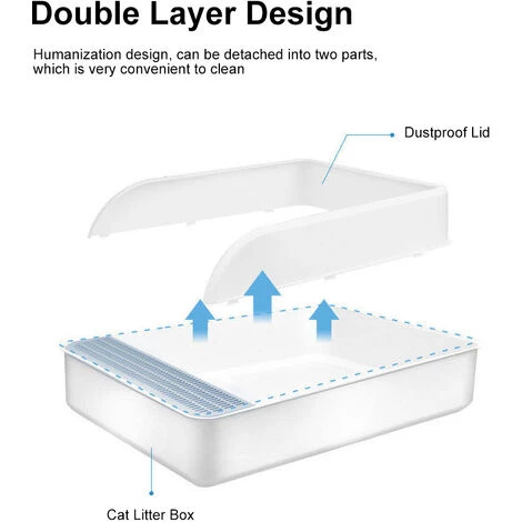 SUPERSELLER Bac Et Maison De Toilette Pour Chat Bac à Litière Pour Chat Semi-fermé Bac à Litière Amovible Anti-éclaboussures Non Collant Pour Chat Toilette Pour Chat Avec Pelle à Litière - L 7 SUPERSELLER Bac Et Maison De Toilette Pour Chat Bac à Litière Pour Chat Semi-fermé Bac à Litière Amovible Anti-éclaboussures Non Collant Pour Chat Toilette Pour Chat Avec Pelle à Litière - L – Image 5