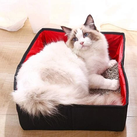 Toilette Portable Pour Chat Boîte à Litière Pliable Pour Chat Litière Pour Chat De Voyage Étanche Toilette Pour Chat En Tissu Oxford Bac Et Maison De Toilette Pour Chat(Rouge) Macaron 7 Toilette Portable Pour Chat Boîte à Litière Pliable Pour Chat Litière Pour Chat De Voyage Étanche Toilette Pour Chat En Tissu Oxford Bac Et Maison De Toilette Pour Chat(Rouge) Macaron – Image 5