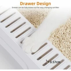 BINGO PAW Bac Litière Chat - Maison De Toilette Chat Fermée - 43x40.5x37.5cm 9 BINGO PAW Bac Litière Chat - Maison De Toilette Chat Fermée - 43x40.5x37.5cm -Promos Litière et bac à litière Magasin 53244993 3