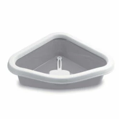 Bac à Litière Corner, 54 X 40 X 40 Cm, Hauteur 14 Cm, Gris Pierre, Pour Chat. - Animallparadise - Gris