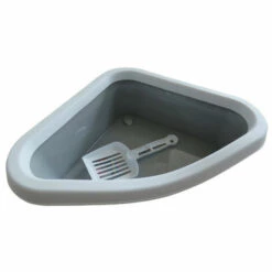 Bac à Litière Corner, 54 X 40 X 40 Cm, Hauteur 14 Cm, Gris Pierre, Pour Chat. - Animallparadise - Gris -Promos Litière et bac à litière Magasin 53625689 3