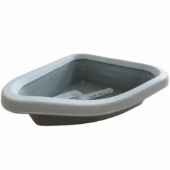 Bac à Litière Corner, 54 X 40 X 40 Cm, Hauteur 14 Cm, Gris Pierre, Pour Chat. - Animallparadise - Gris -Promos Litière et bac à litière Magasin 53625689 4