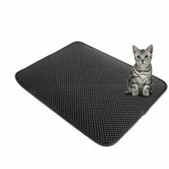 GroupM Coussin De Litière Pour Chat Antidérapant à Double Couche Avec Trou En Nid D'abeille Doux (noir Xs)