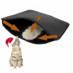 GroupM Coussin De Litière Pour Chat Antidérapant à Double Couche Avec Trou En Nid D'abeille Doux (noir Xs) -Promos Litière et bac à litière Magasin 54282483 3