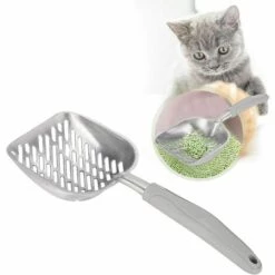 ECHOO Pelle à Litière Pour Chat, Facile à Nettoyer Pelle à Litière Pour Chat En Métal Facile à Utiliser Pour Le Tamisage Des Crottes Pour Chat(Gris) -Promos Litière et bac à litière Magasin 54294419 5