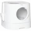 PawHut Maison De Toilette Litière Pour Chat Double Porte Battante Et Supérieure - Pelle Fournie - PE Blanc - Blanc -Promos Litière et bac à litière Magasin 54308947 1