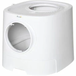 PawHut Maison De Toilette Litière Pour Chat Double Porte Battante Et Supérieure - Pelle Fournie - PE Blanc - Blanc 11 PawHut Maison De Toilette Litière Pour Chat Double Porte Battante Et Supérieure - Pelle Fournie - PE Blanc - Blanc -Promos Litière et bac à litière Magasin 54308947 5