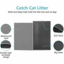 Tapis Litière Pour Chat 45x60cm Coleur De Noir FUIENKO -Promos Litière et bac à litière Magasin 54325444 3
