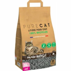 Litière Granulés Compressés En Papier 100 % Recyclé, 5 Litres, Pour Chat - Animallparadise -Promos Litière et bac à litière Magasin 54691692 4