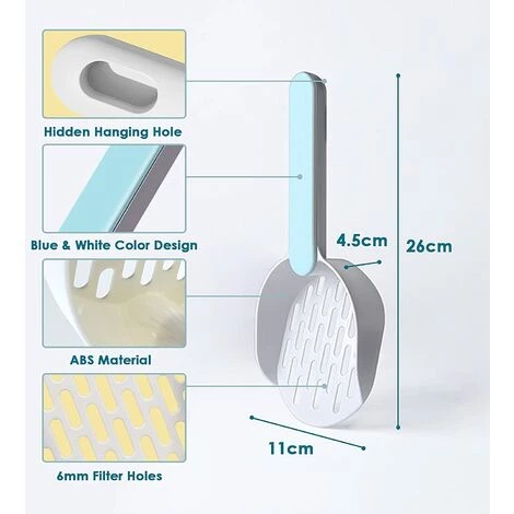 SUPERMARKET Pelle à Litière Pour Chat, Scoop De Litière Pour Animaux, Fabriqué En Plastique Abs Durable Avec Une Poignée Confortable, Convient à La Plupart Types De Litière Pour Chat Et Litière Pour Chat,Superma,bleu 4 SUPERMARKET Pelle à Litière Pour Chat, Scoop De Litière Pour Animaux, Fabriqué En Plastique Abs Durable Avec Une Poignée Confortable, Convient à La Plupart Types De Litière Pour Chat Et Litière Pour Chat,Superma,bleu – Image 2
