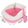 THSINDE Buy Bac à Litière Pour Chat, Bac à Litière Pour Chat, Bassin De Sable Pour Chat, Bac à Litière Semi-fermé Anti-éclaboussures Détachable Pour Chats De Compagnie Rose-A -Promos Litière et bac à litière Magasin 55255115 1