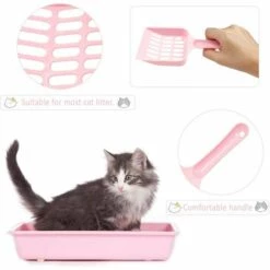ECHOO 3pcs Pelle à Litière Pour Chat, Pelles En Plastique Pour Chat Pelle à Litière En Plastique Pelle à Litière Kitty Avec Long Manche Pour Nettoyage Des Toilettes De Sable De Chat(Rose) -Promos Litière et bac à litière Magasin 55535849 4