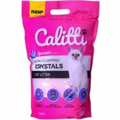 CALITTI - LITIÈRE EN SILICATE POUR CHAT - LITIÈRE EN SILICATE DE QUALITÉ SUPÉRIEURE - SABLE ANTIBACTÉRIEN AVEC PARFUM DE LAVANDE