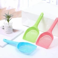 Fei Yu En Plastique Chat Litière Scoop Pet Care Sable Déchets Pelle Scooper Pelle Outil De Nettoyage Creux Couleur Aléatoire Petit Trou Durable Et Utile -Promos Litière et bac à litière Magasin 55855731 3