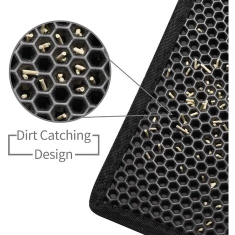 REGALI Tapis Litière Chat Bac à Litière Pour Chats, Imperméable Non Toxique EVA,Double Couche En Nid D'abeille Design (30x30cm, Noir) 5 REGALI Tapis Litière Chat Bac à Litière Pour Chats, Imperméable Non Toxique EVA,Double Couche En Nid D'abeille Design (30x30cm, Noir) – Image 3