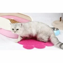 Fei Yu PVC Forme De Patte Chat Chien Tapis Bac à Litière Couverture Antidérapant Nourriture Eau Bol Alimentation Plateau -Promos Litière et bac à litière Magasin 56413845 4