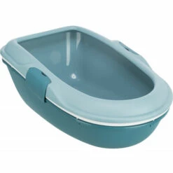 Bac A Litière Berto 39 X 22 X 59 Cm Bleu Clair Pétrole Pour Chat. - Animallparadise - Bleu