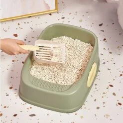 DONTODENT Bac à Litière Pour Chat,Grande Maison De Toilette Chat Pliable Avec Couvercle,et Pelle à Litière - Bleu Grand -Promos Litière et bac à litière Magasin 56760827 3