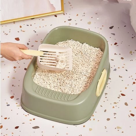 DONTODENT Bac à Litière Pour Chat,Grande Maison De Toilette Chat Pliable Avec Couvercle,et Pelle à Litière - Trompette Verte 5 DONTODENT Bac à Litière Pour Chat,Grande Maison De Toilette Chat Pliable Avec Couvercle,et Pelle à Litière - Trompette Verte – Image 3