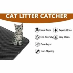 HANBING Pet Supplies Tapis De Litière Pour Chat Double Anti-dérapant En EVA Pour Cage De Chat (S Noir) -Promos Litière et bac à litière Magasin 56988484 5
