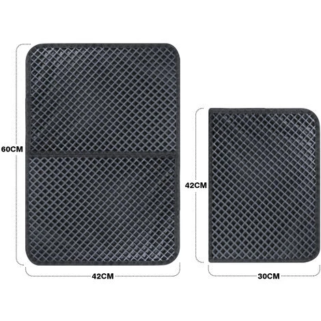 Pecute Tapis Litière Chat Double Couche Pliable 60x42cm, Tapis Bac à Litière Pour Chats Avec 12mm Grand Trou En Forme De Diamant, Tapis De Toilette Chat Imperméable Antidérapant, Facile à Nettoyer 7 Pecute Tapis Litière Chat Double Couche Pliable 60x42cm, Tapis Bac à Litière Pour Chats Avec 12mm Grand Trou En Forme De Diamant, Tapis De Toilette Chat Imperméable Antidérapant, Facile à Nettoyer – Image 5