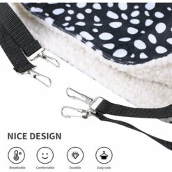 DENUOTOP Hamac Pour Chat Furet Rat Lapin Petit Chien Ou Tout Autre Petit Animal De Compagnie Chaton Cage (S:27 * 27cm, Black & White) -Promos Litière et bac à litière Magasin 58371657 5