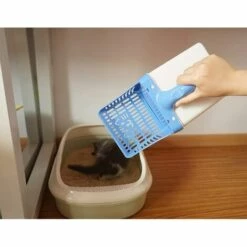 HKLFFJA Pelle à Litière Pour Chat,Pelle Chat Litiere Avec Support Nettoyeur Pour Chat Bleu -Promos Litière et bac à litière Magasin 58621787 3