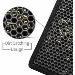 GALOZZOIT Tapis Litière Chat Bac à Litière Pour Chats, Imperméable Non Toxique EVA,Double Couche En Nid D'abeille Design (61x38 Cm, Noir) -Promos Litière et bac à litière Magasin 58657682 3