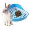 GDRHVFD Toilette Lapin Bac À Litière, Animal De Compagnie Litière Coin Des Plateaux Pour Lapin, Hamster (Bleu)