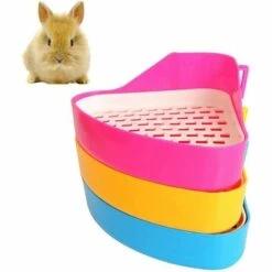 GDRHVFD Bac À Litière D'Angle Pour Petit Animal Domestique - Pour Hamster, Cochon D'Inde, Furet, Gerbille, Chinchilla - Pour Petits Rats -Bleu -Promos Litière et bac à litière Magasin 58696760 4