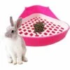 GDRHVFD Toilette Lapin Bac À Litière, Petit Animal Coin Toilette Pot, Animal De Compagnie Litière Coin Des Plateaux Pour Lapin(Rose)
