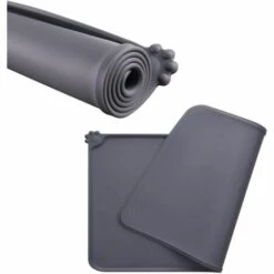 EINEMGELD Tapis Gamelle Chien, Tapis D’Alimentation Pour Chat En Silicone Aux Normes FDA, Imperméable Et Antidérapant, Gris, 47 X 30 Cm -Promos Litière et bac à litière Magasin 59144974 4