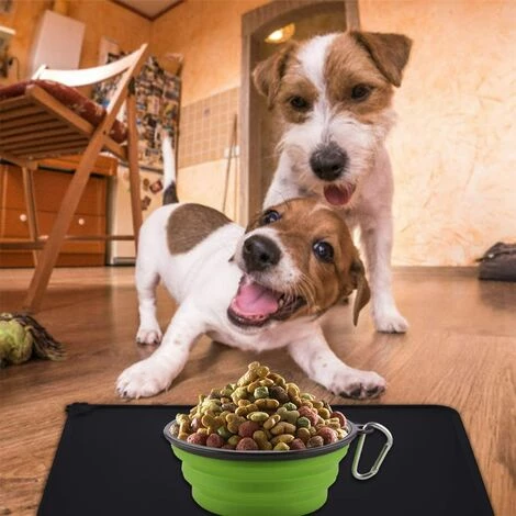 EINEMGELD Tapis Gamelle Chien, Tapis D’Alimentation Pour Chat En Silicone Aux Normes FDA, Imperméable Et Antidérapant, Noir, 47 X 30 Cm 4 EINEMGELD Tapis Gamelle Chien, Tapis D’Alimentation Pour Chat En Silicone Aux Normes FDA, Imperméable Et Antidérapant, Noir, 47 X 30 Cm – Image 2