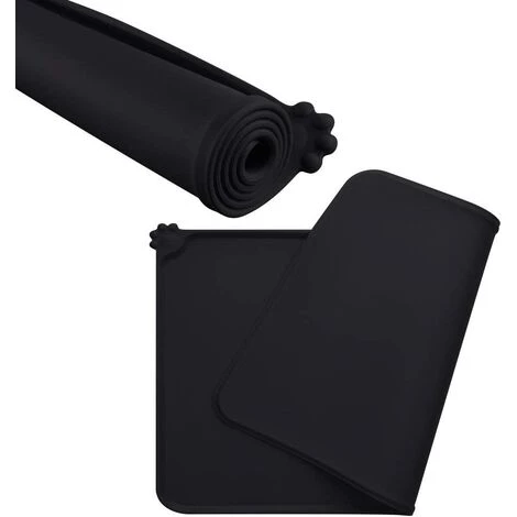 EINEMGELD Tapis Gamelle Chien, Tapis D’Alimentation Pour Chat En Silicone Aux Normes FDA, Imperméable Et Antidérapant, Noir, 47 X 30 Cm 6 EINEMGELD Tapis Gamelle Chien, Tapis D’Alimentation Pour Chat En Silicone Aux Normes FDA, Imperméable Et Antidérapant, Noir, 47 X 30 Cm – Image 4