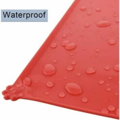 EINEMGELD Tapis Gamelle Chien, Tapis D’Alimentation Pour Chat En Silicone Aux Normes FDA, Imperméable Et Antidérapant, Rouge, 47 X 30 Cm -Promos Litière et bac à litière Magasin 59144980 3